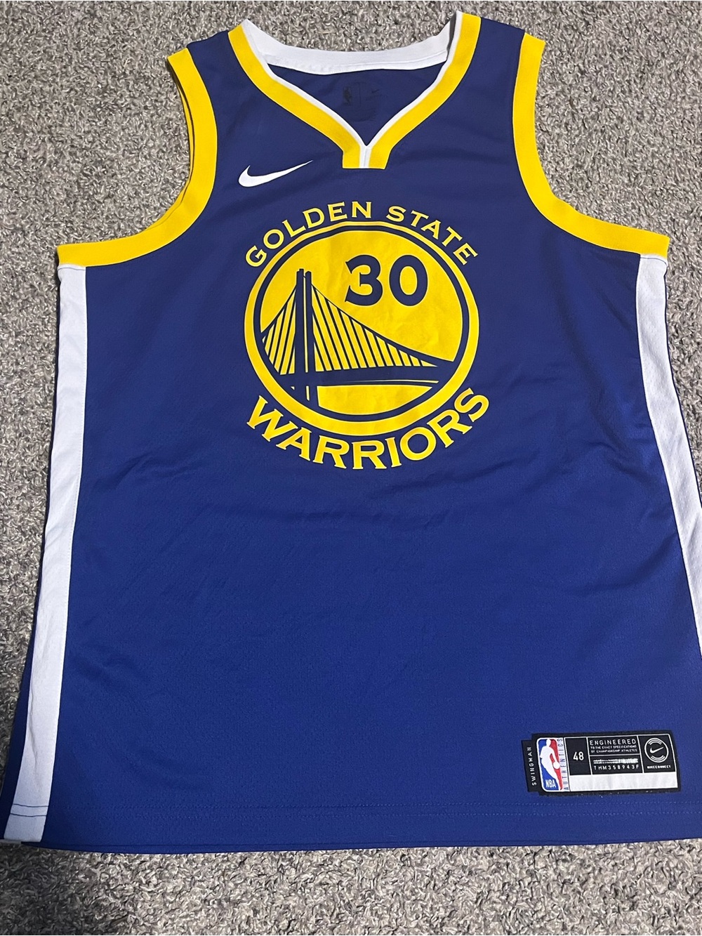 2019 NBA Nike Golden State Warriors Stephen Curry Jersey Men’s Large (48)
